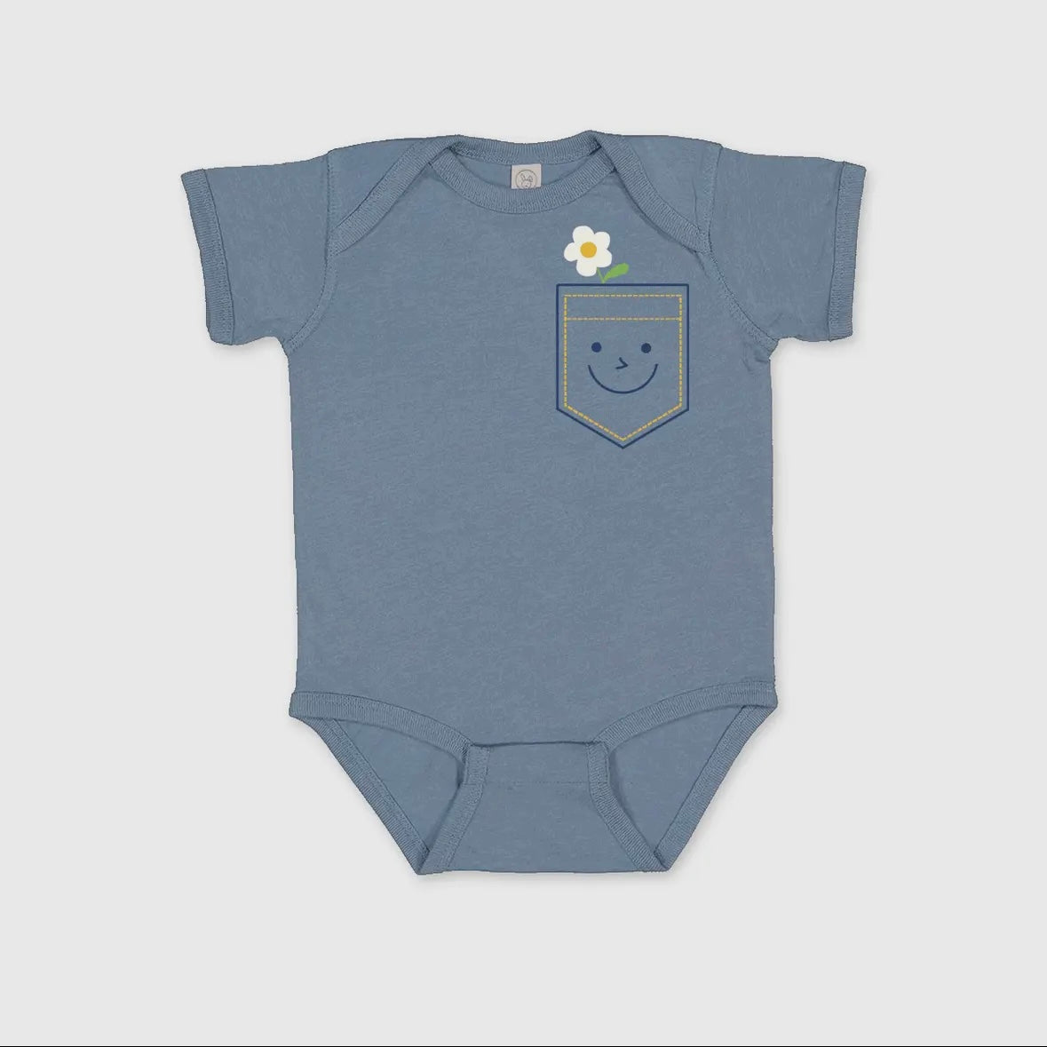 Denim Pocket with Flower
Baby Bodysuit