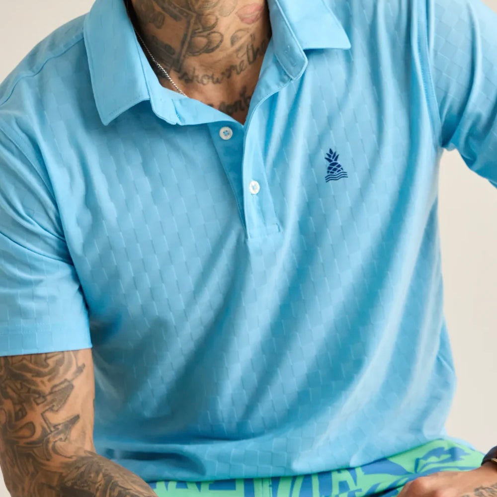 Chubbies Shorts - The Afternoon Blue Textured Performance Polo