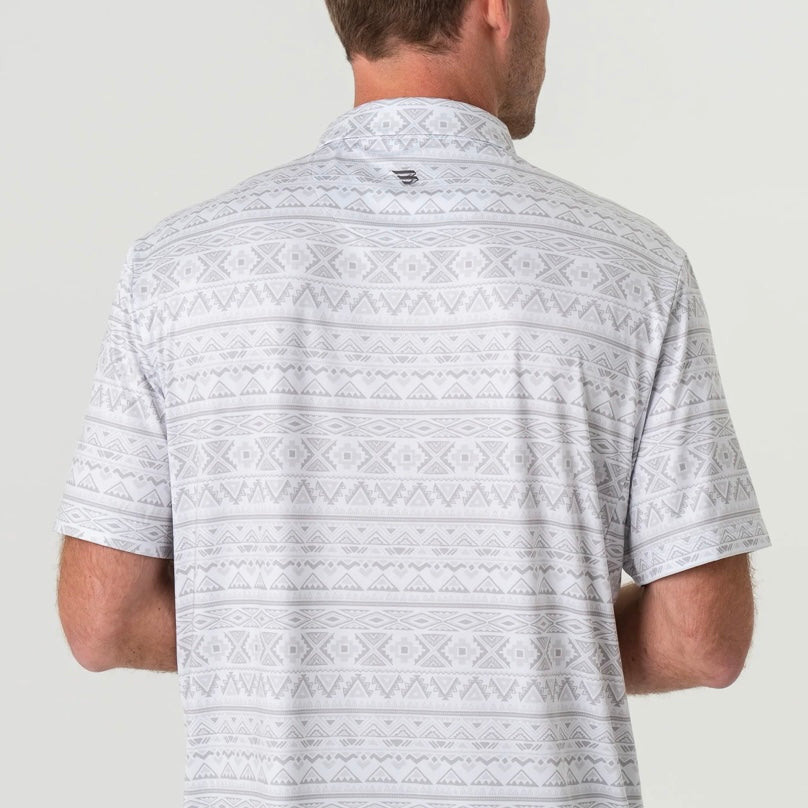 Burlebo Performance Polo in Grey Aztec