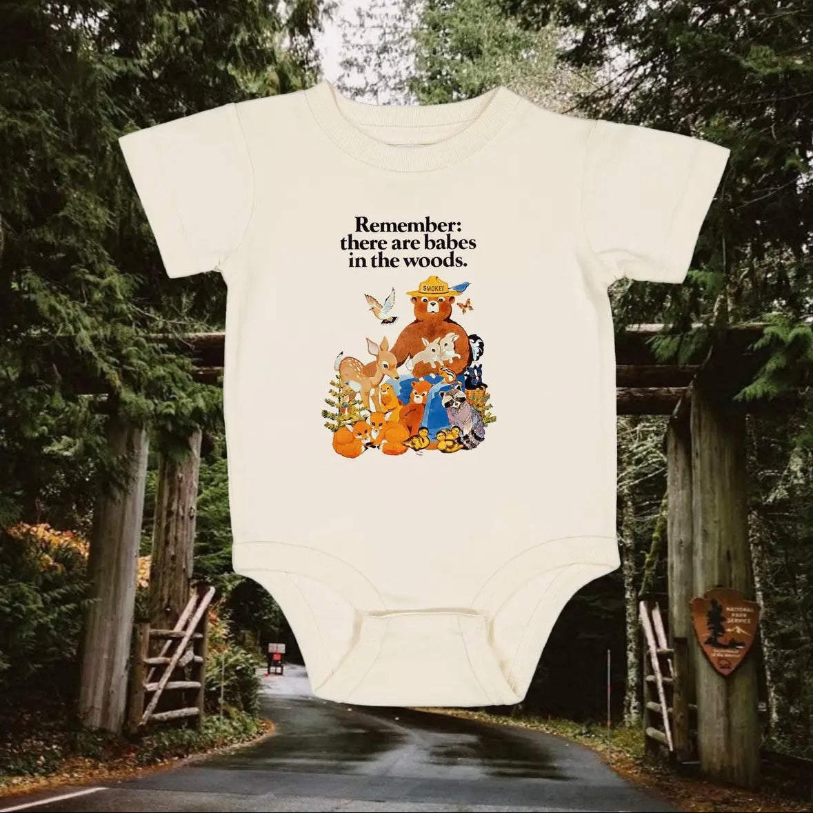 National Park Bear Woods Mascot Infant Bodysuit