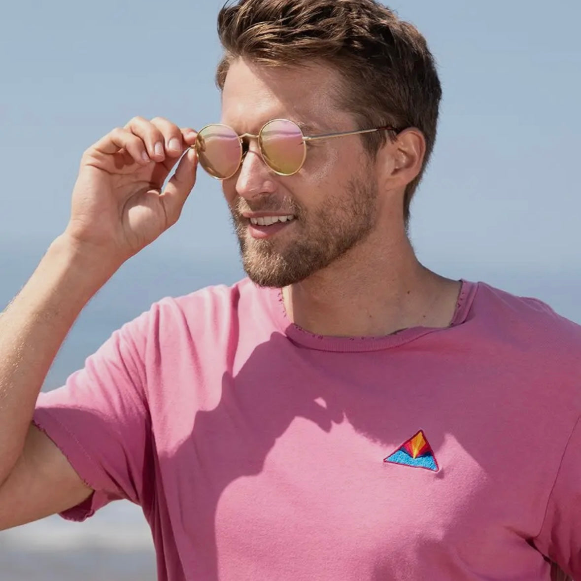 Blue Planet Eco-Eyewear Ash - Matte Gold /Tort Tips / Pink Mirror Polarized