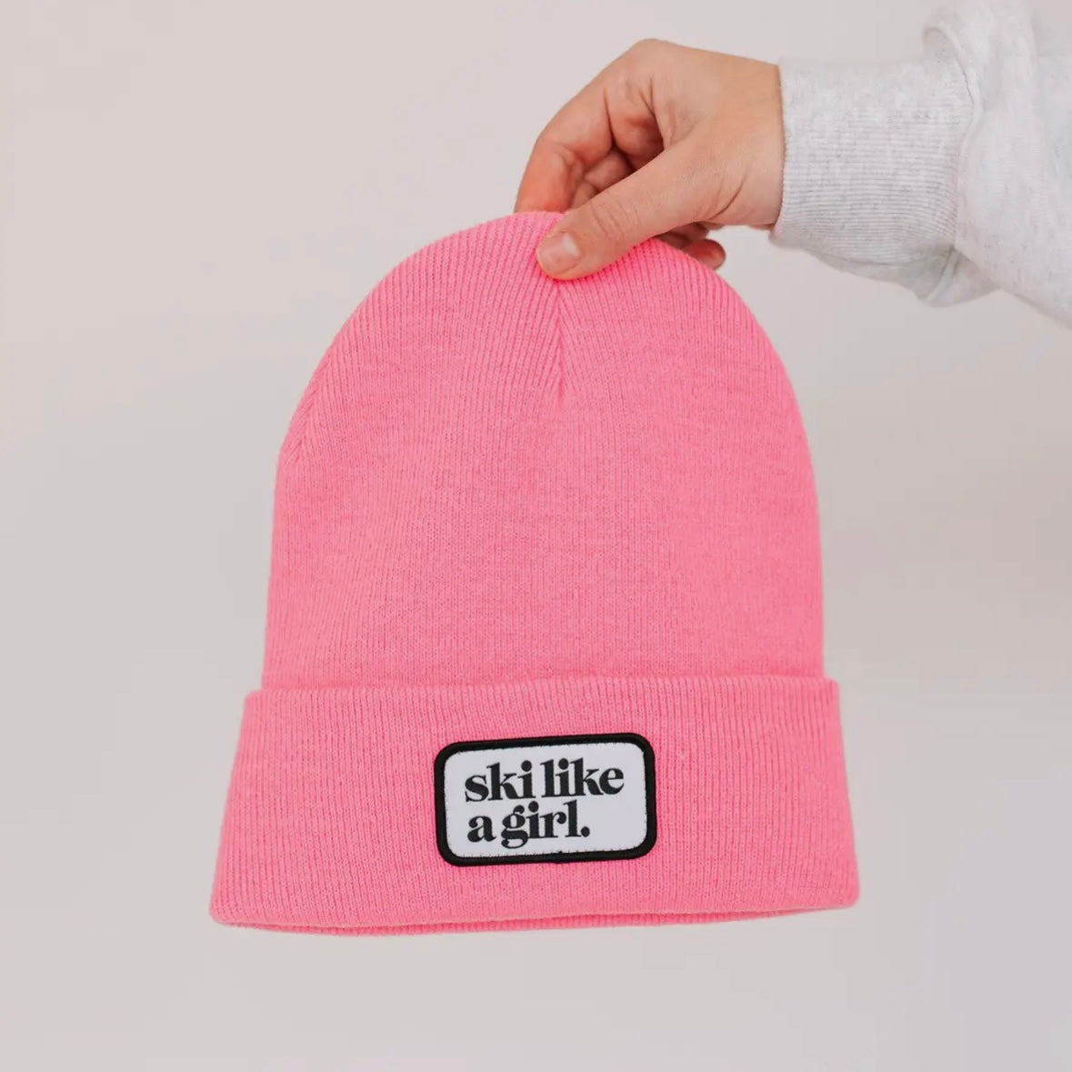 Ski Like a Girl Barbie Patch Beanie