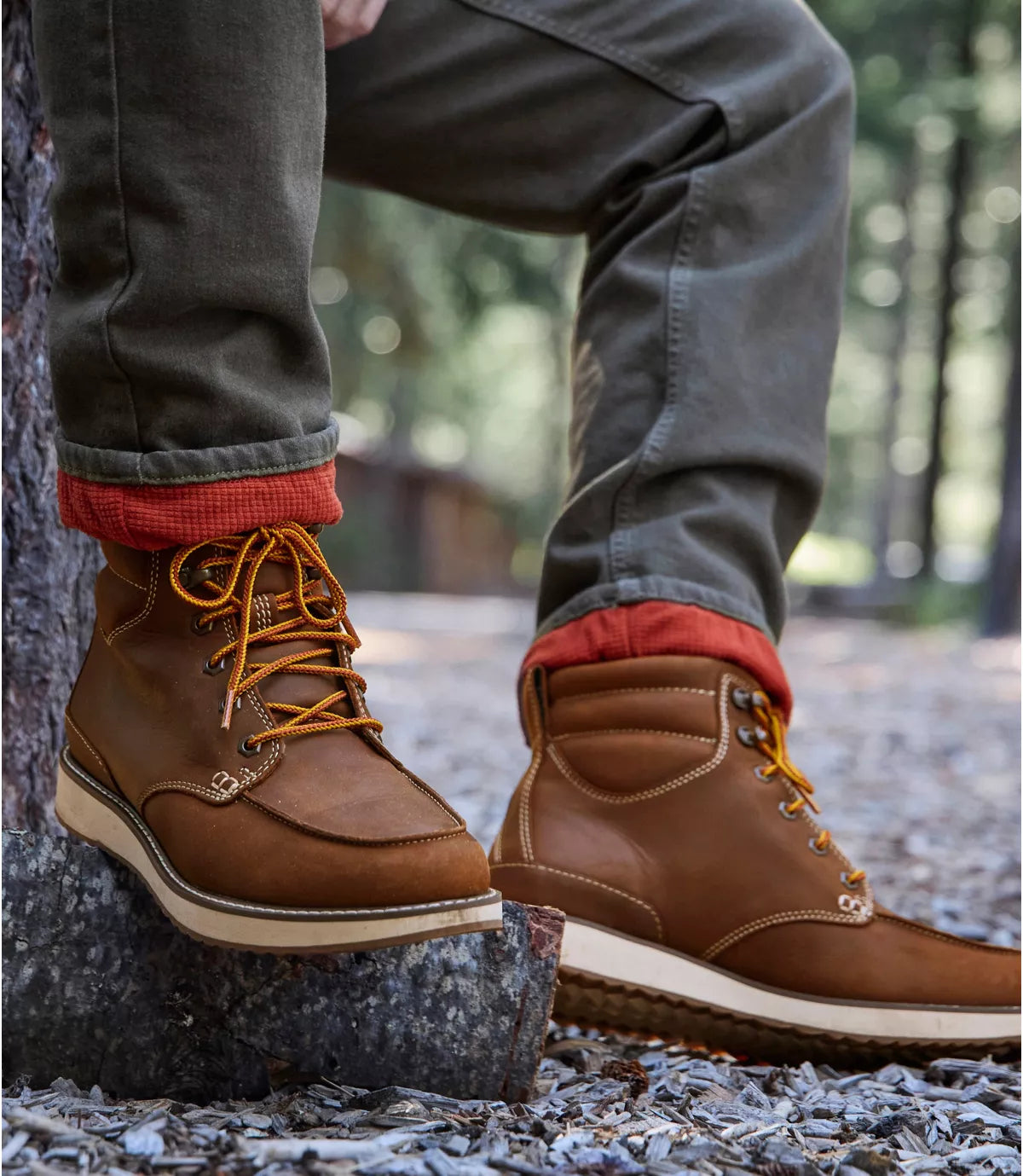 L.L. Bean Men's Stonington Boots Moc-Toe Dark Oakwood