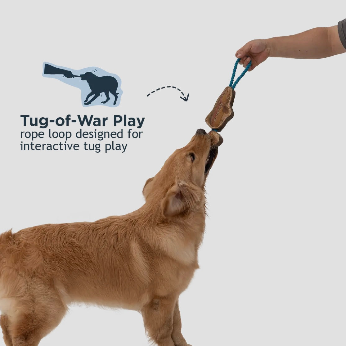Natural Leather Jointed Trout Tug Dog Toy