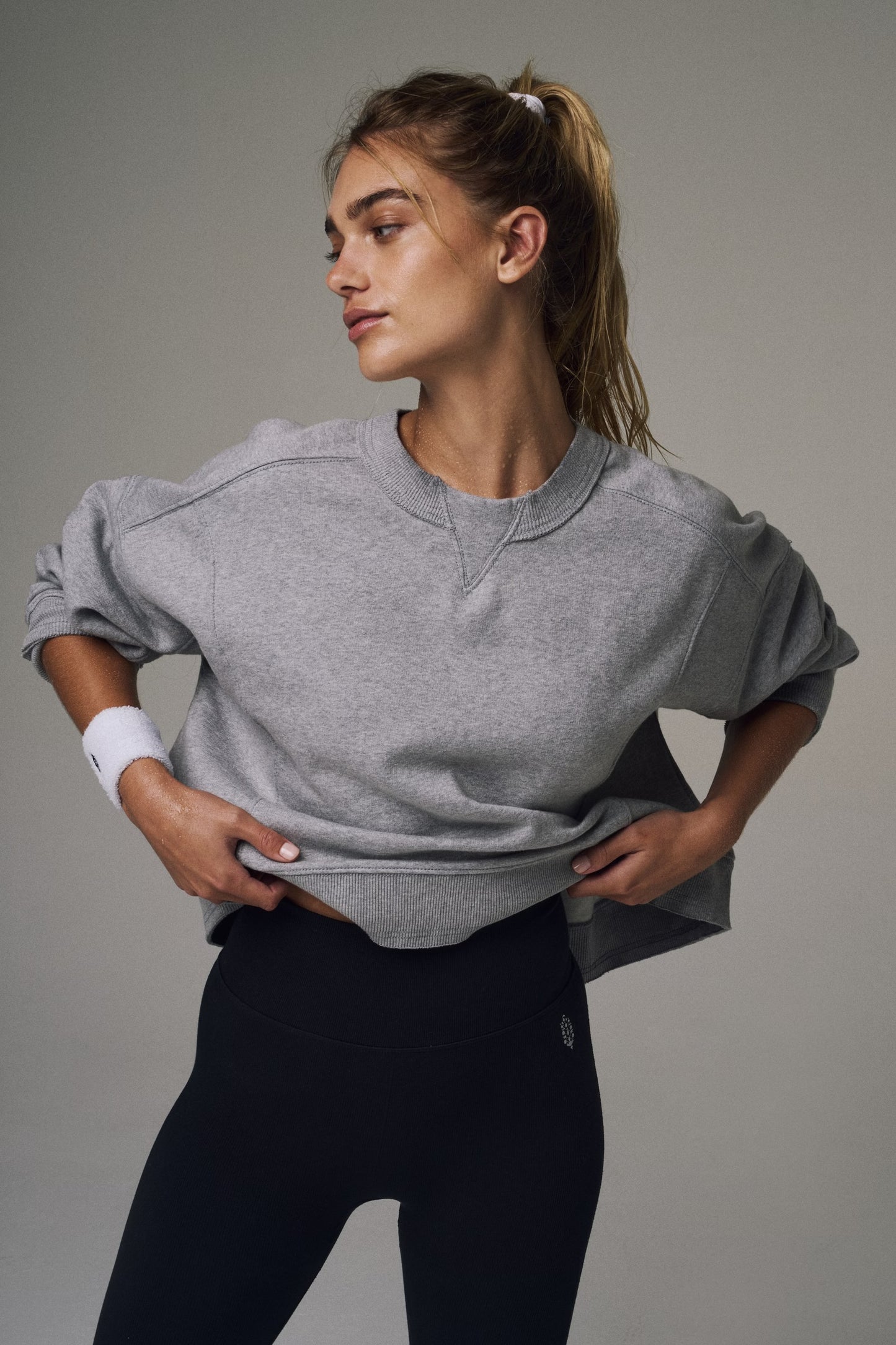 FP Movement Intercept Pullover Sweatshirt - White Heather Grey