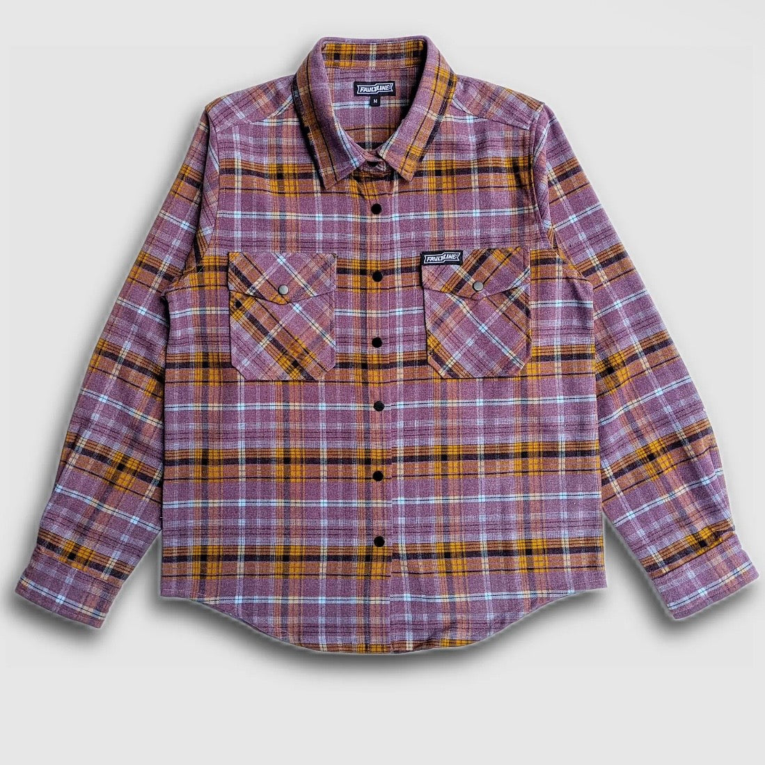 FaultLine395 Women's Highland Tech Flannel - Lilac/Gold/Black