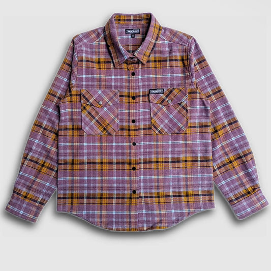 FaultLine395 Women's Highland Tech Flannel - Lilac/Gold/Black