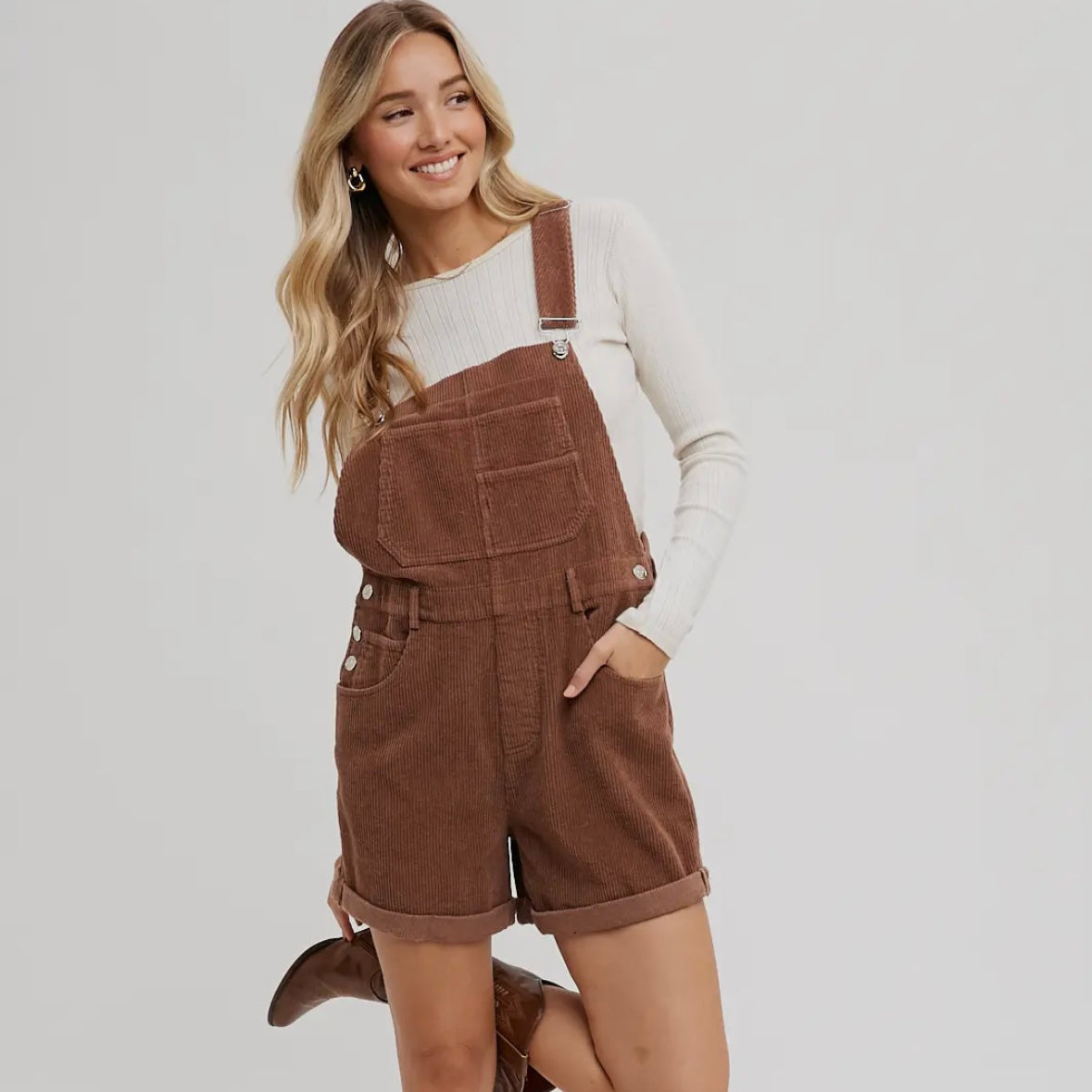 Bluivy Corduroy Short Overalls