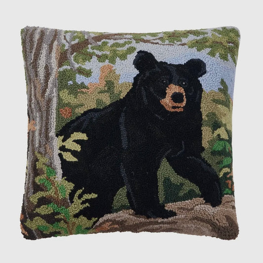 Black Bear Landscape Hook Pillow