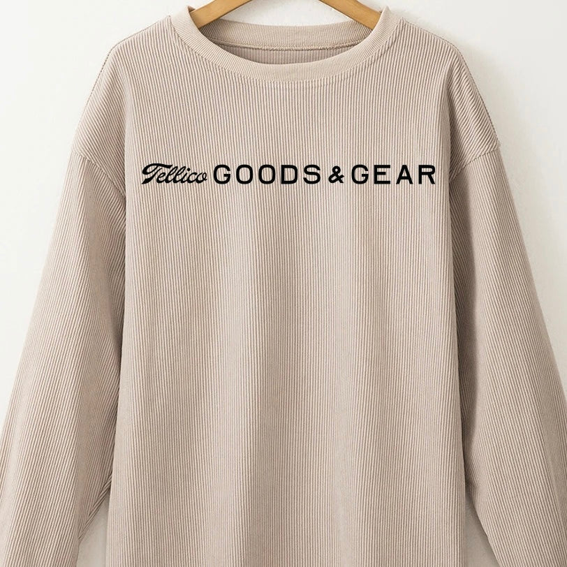 Tellico Goods and Gear Long Sleeve Ribbed Corded Oversized Sweatshirt - Smoke Gray