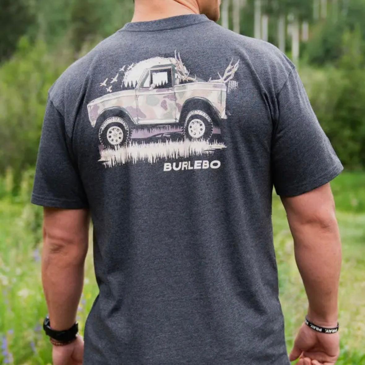 Burlebo Loaded Down Bronco - Short Sleeve T Shirt - Heather Black