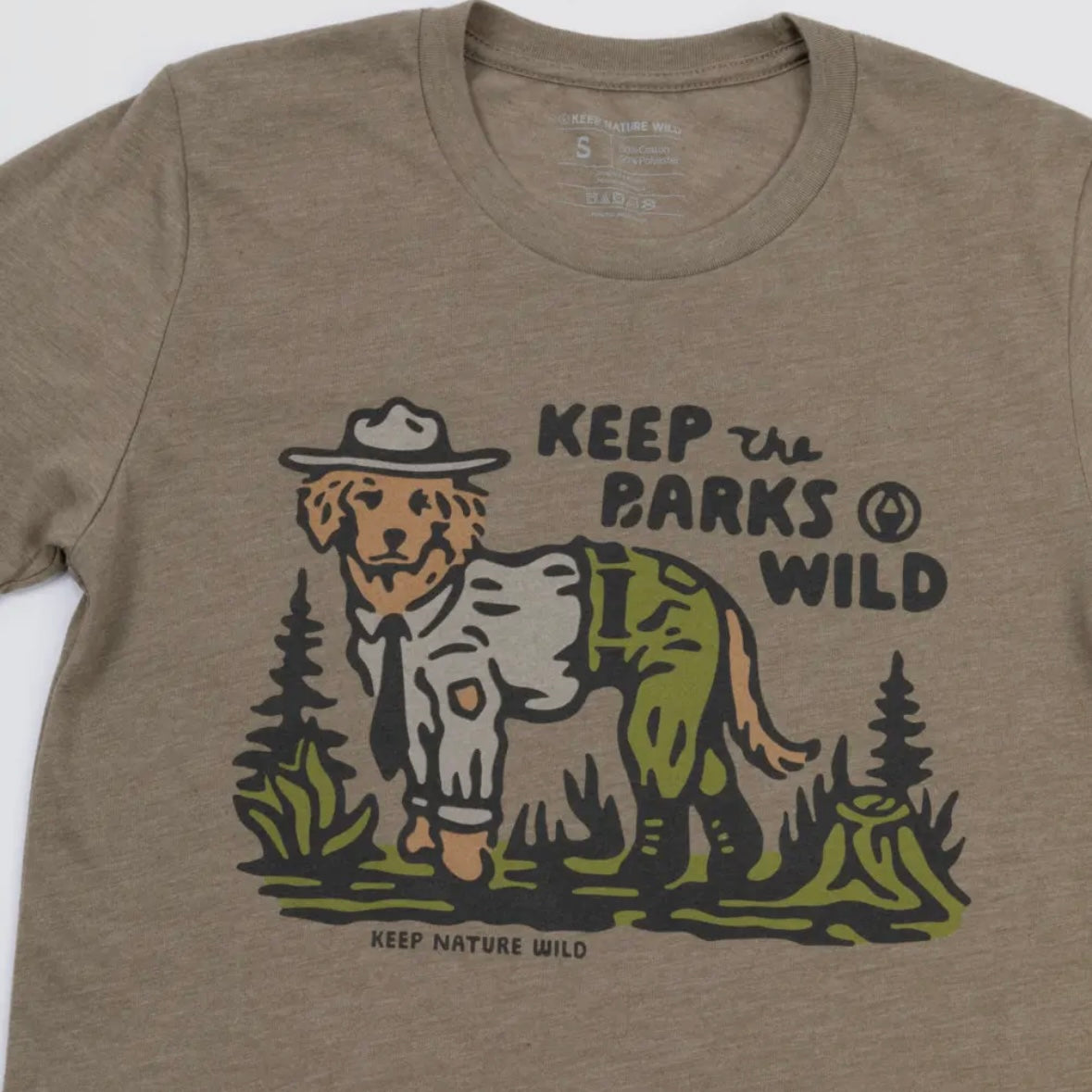 Keep Nature Wild Keep the Barks Wild Unisex Tee - Olive