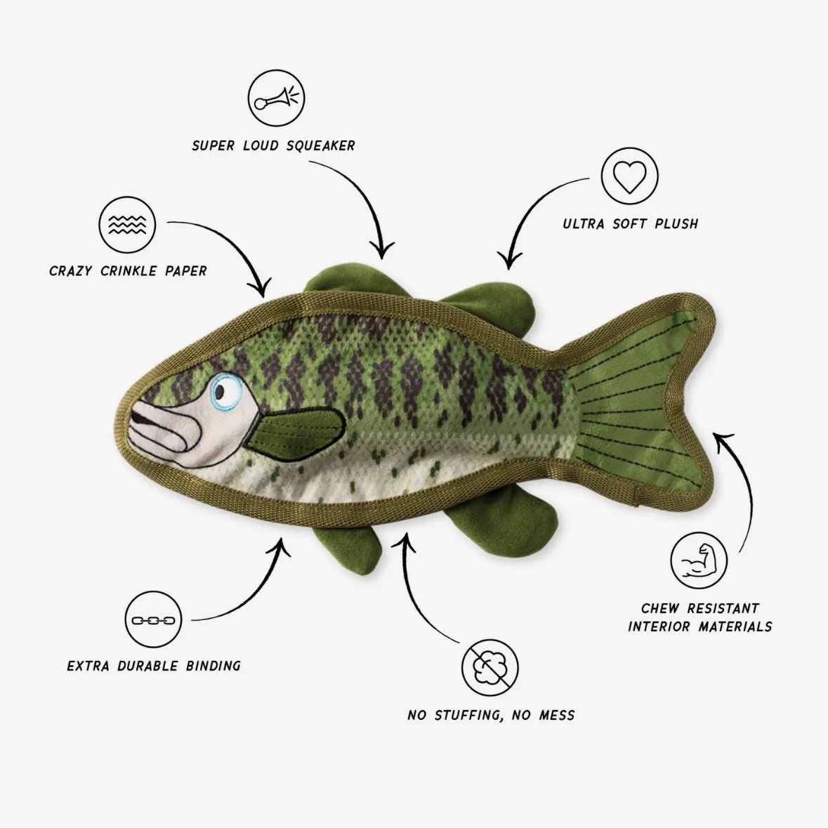 Wagsdale Dumb Bass Durable Plush Dog Toy