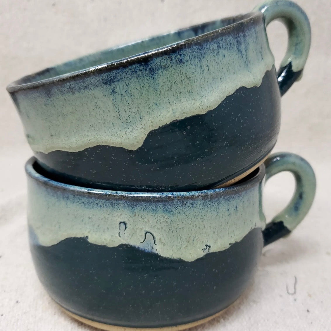 Turtle Hollow Pottery Soup Bowl in King Fisher Teal