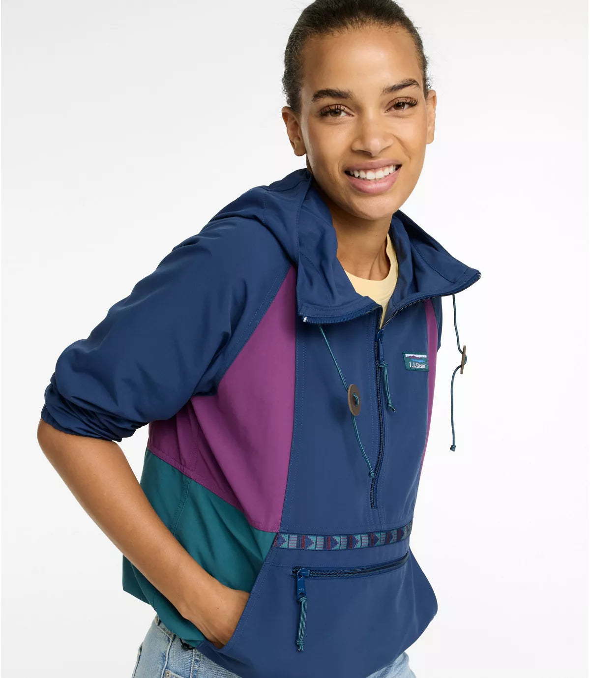 L.L. Bean Mountain Classic Anorak W's Reg Mariner Blue/Wood Violet