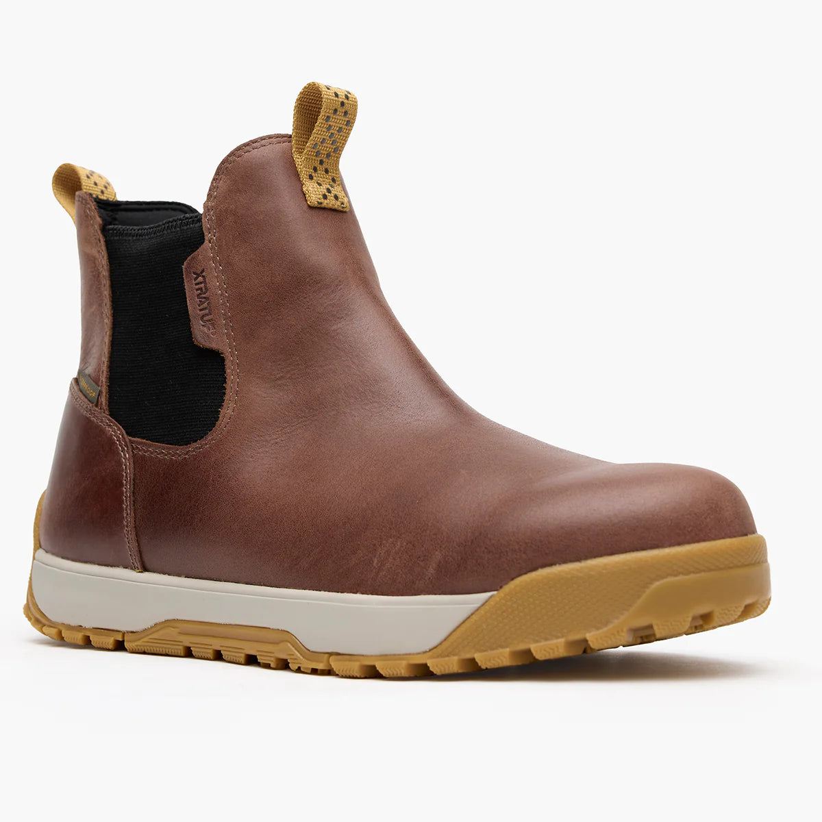 XTRATUF Men's Waterproof Leather Ankle Deck Boot in Earth Brown