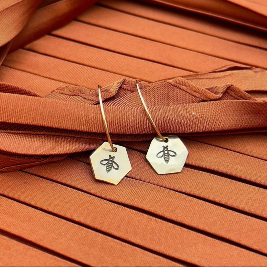 Fluff Hardware Hive Earrings - Gold