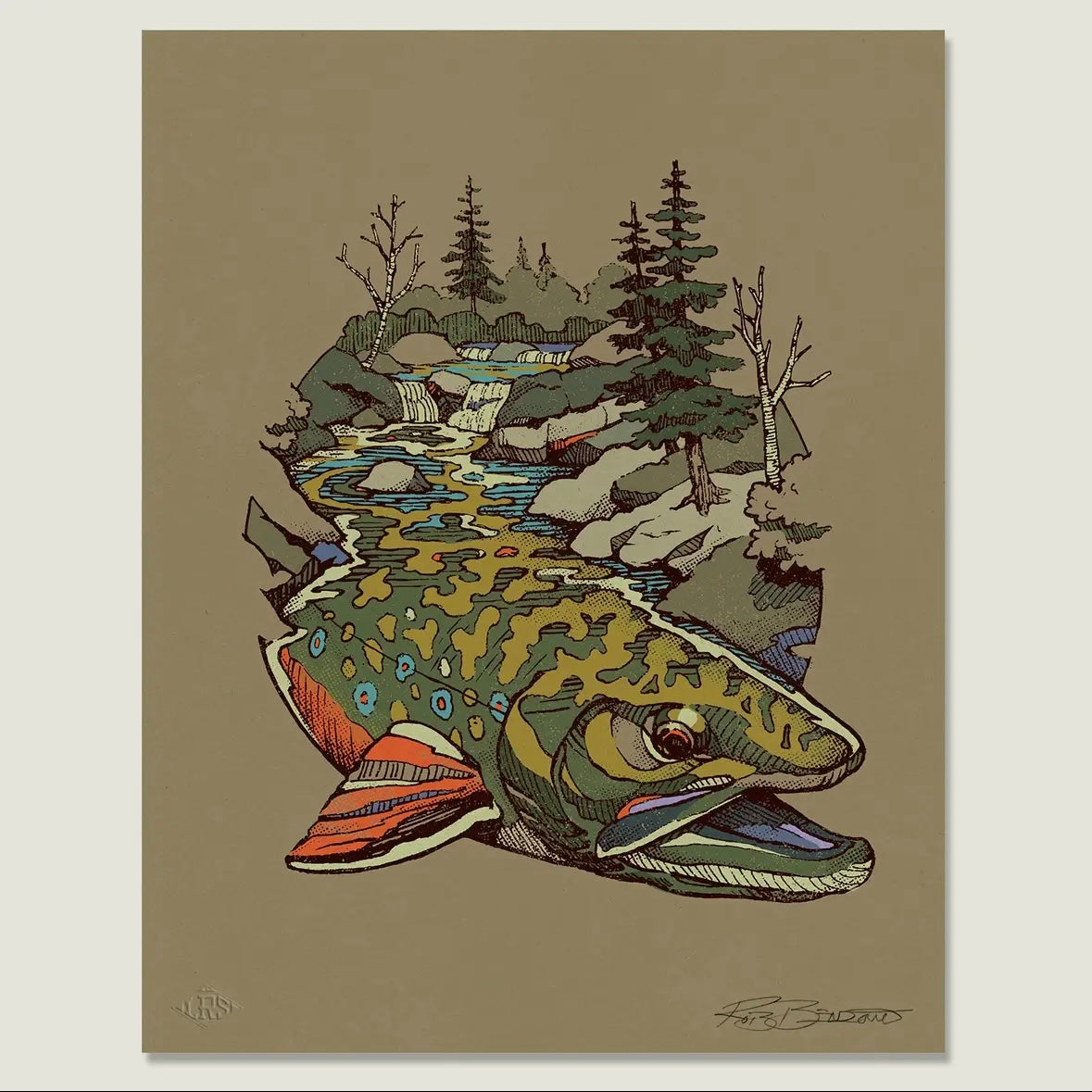 Lakes Rivers Streams Brook Trout Waters Print