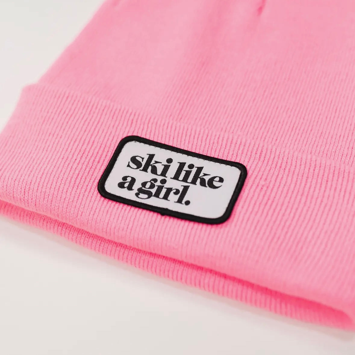 Ski Like a Girl Barbie Patch Beanie