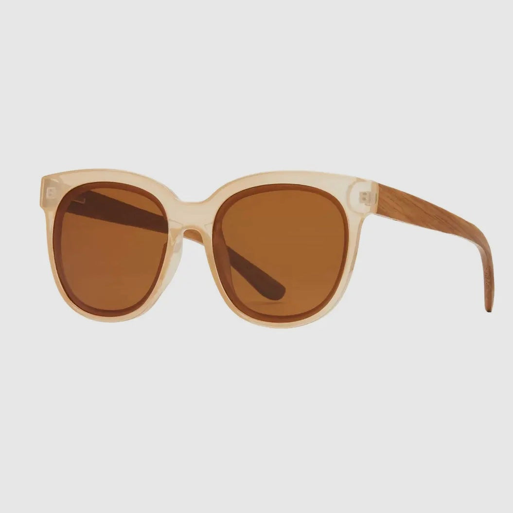 Blue Planet Eco-Eyewear Emry - Crystal Rose / Walnut Wood / Brown Polarized