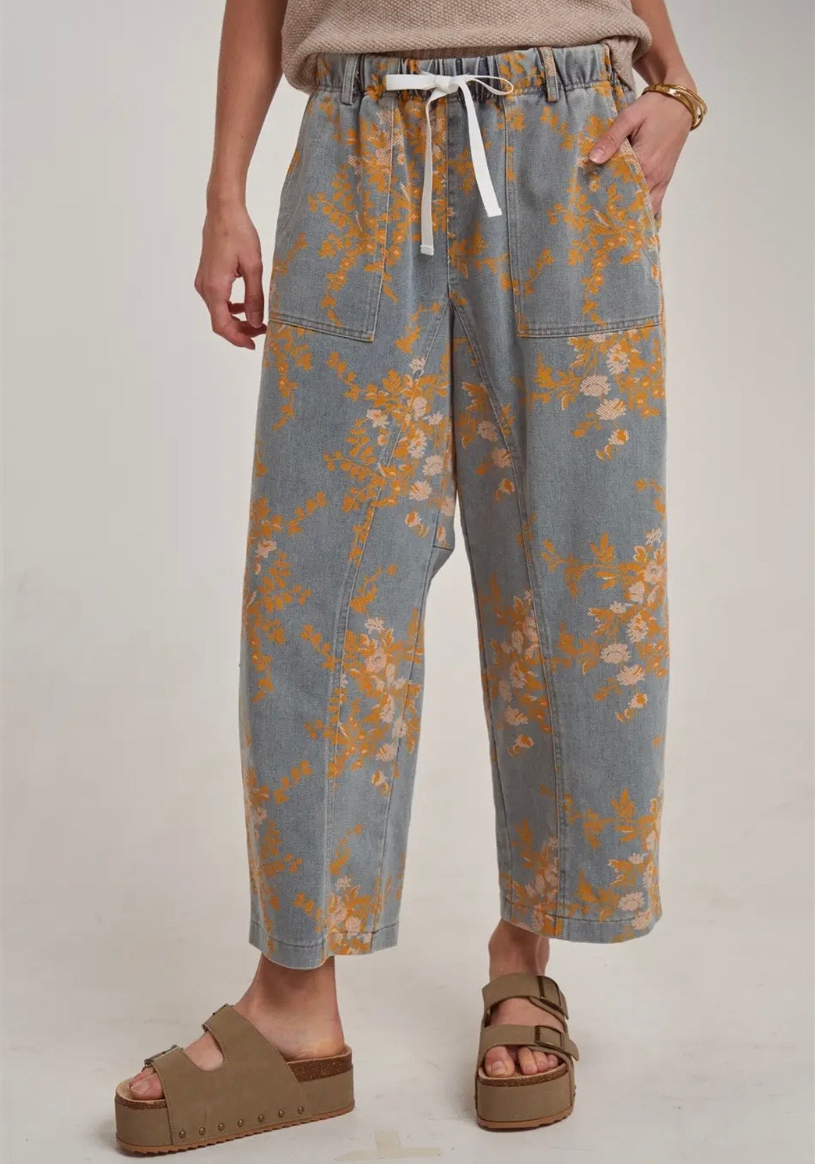 Mid Rise Relaxed Casual Fit Floral Denim