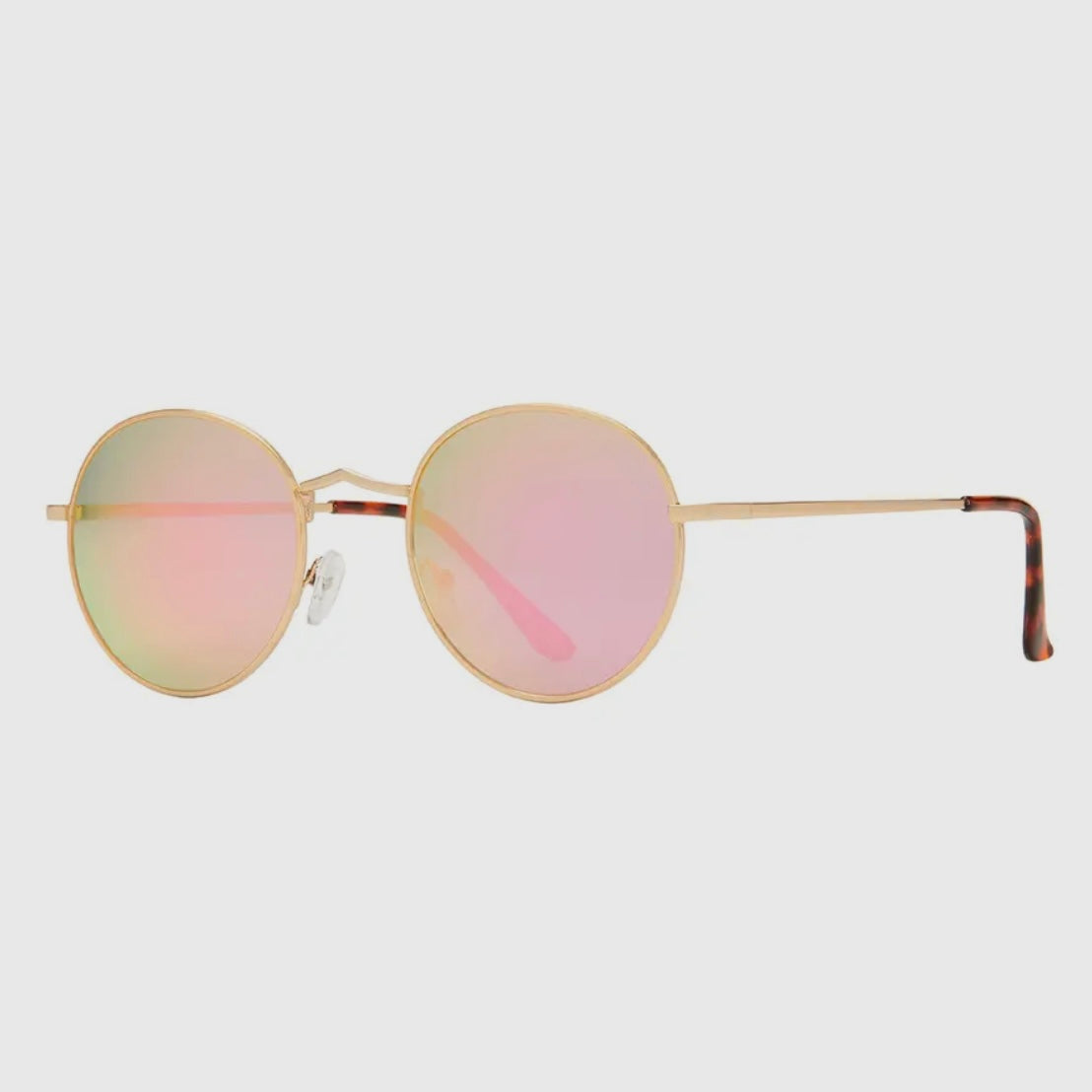 Blue Planet Eco-Eyewear Ash - Matte Gold /Tort Tips / Pink Mirror Polarized