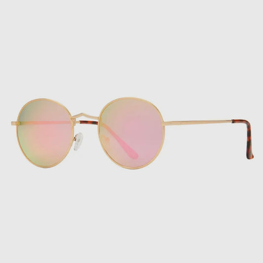 Blue Planet Eco-Eyewear Ash - Matte Gold /Tort Tips / Pink Mirror Polarized