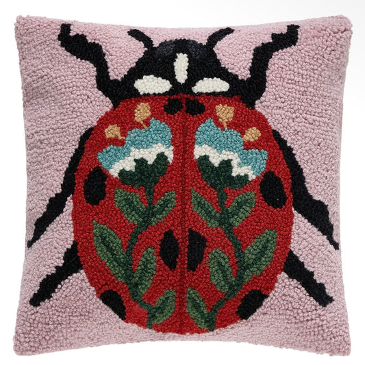 Folk Ladybug Hook Pillow