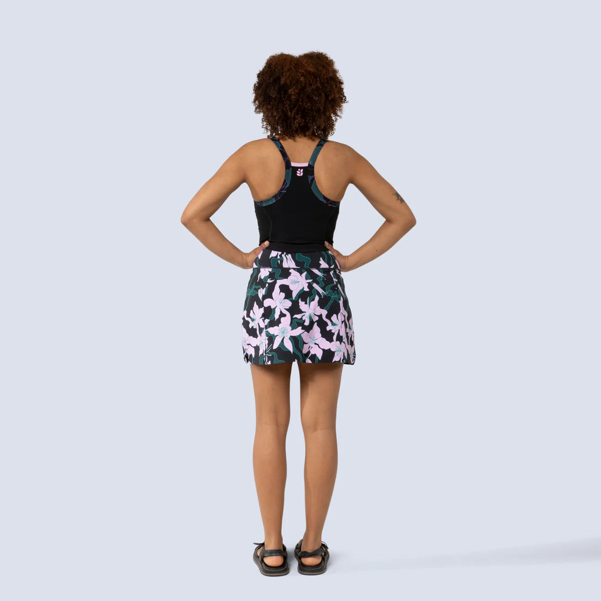 Wild Rye Parker Skort in Black Aquila Bloom
