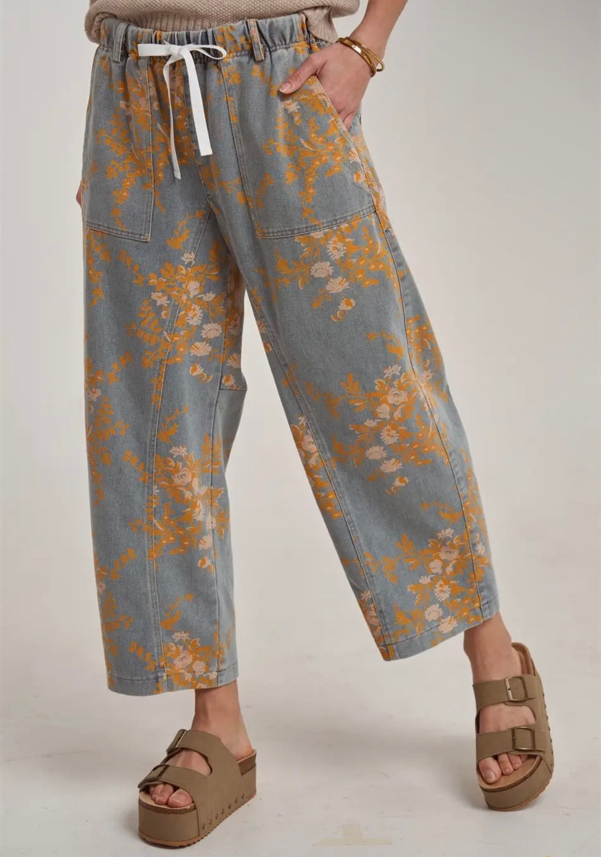 Mid Rise Relaxed Casual Fit Floral Denim