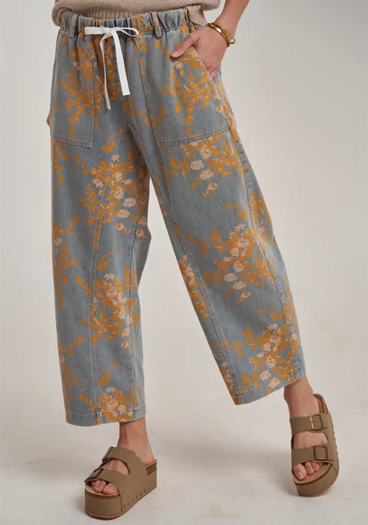 Mid Rise Relaxed Casual Fit Floral Denim