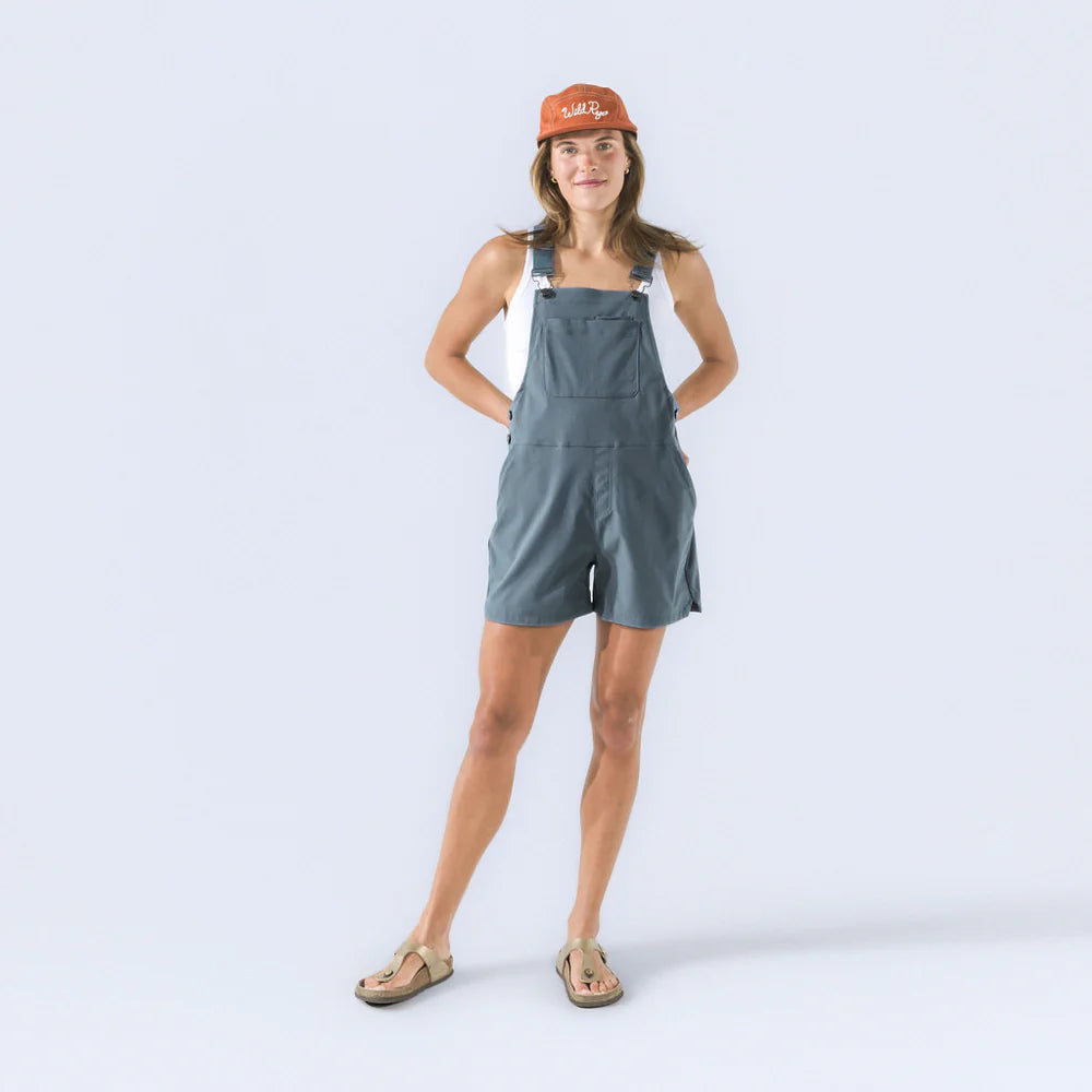 Wild Rye Eeva Short Overalls in Steel