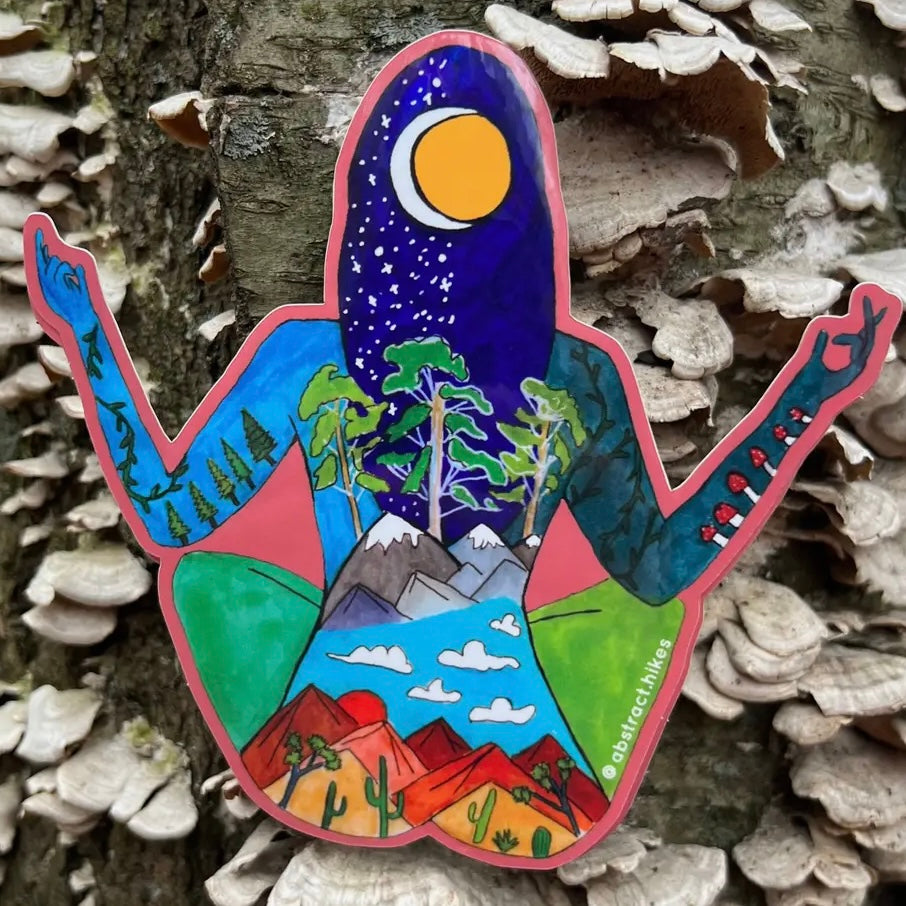 Abstract Hikes Stickers