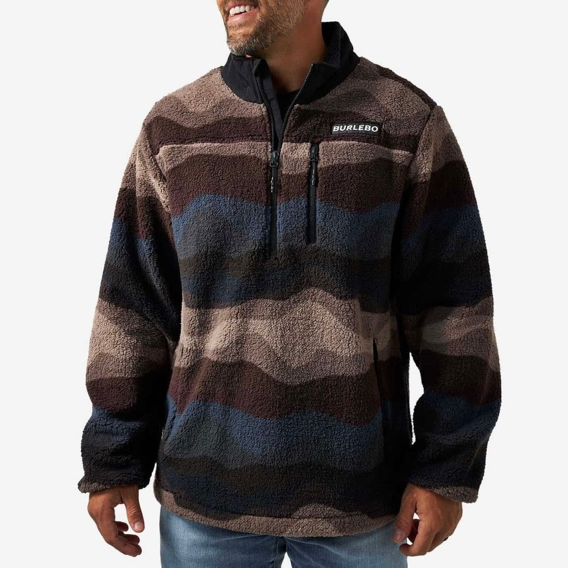 Burlebo Mountain Fleece - Quarter Zip - Wave On Wave