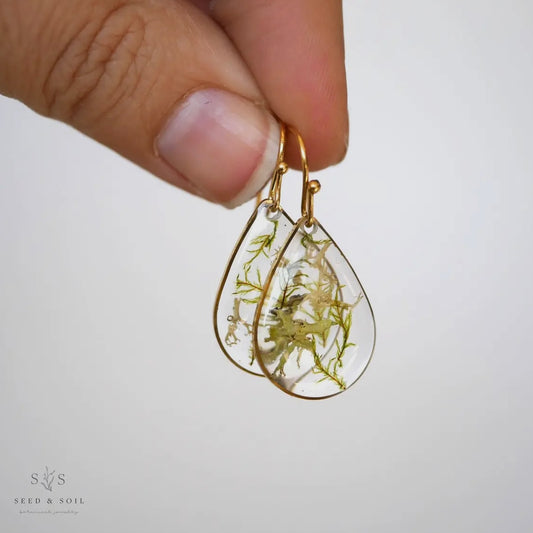 Seed & Soil Mossy Teardrop Dangles