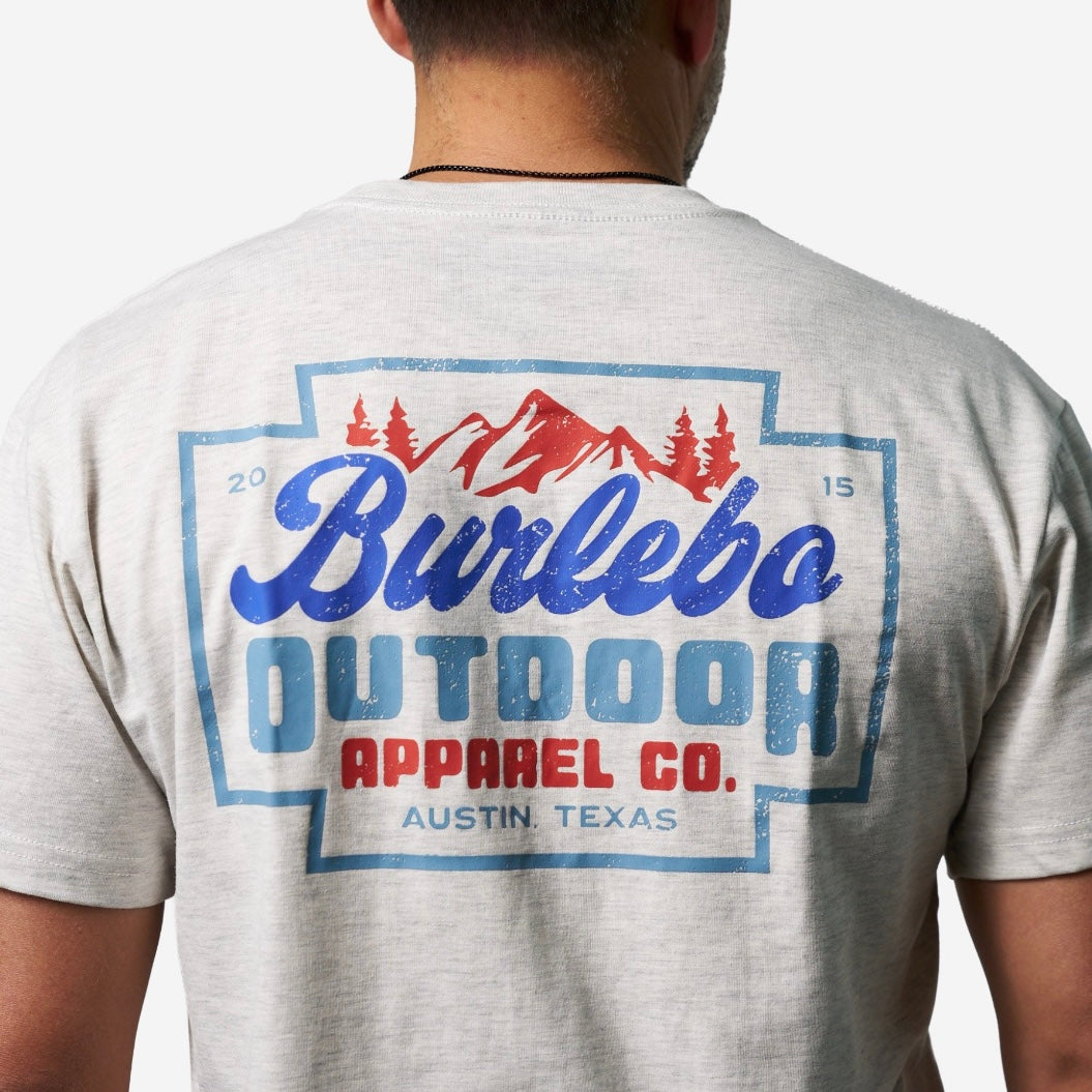Burlebo Short Sleeve Tee - Mountain Range - Ash Grey