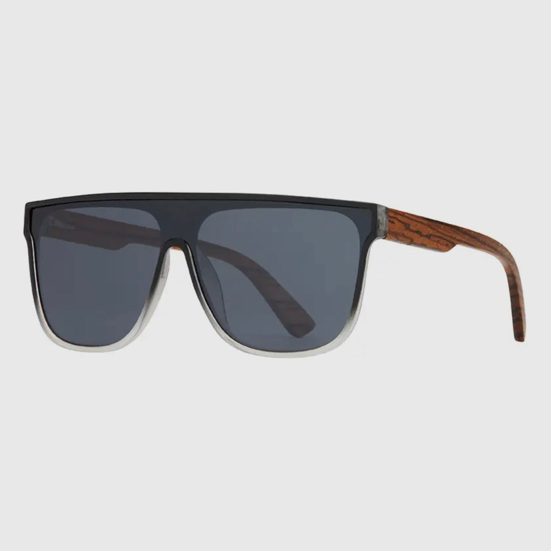 Blue Planet Eco-Eyewear Beau - Matte Onyx To Clear Fade / Zebra Wood