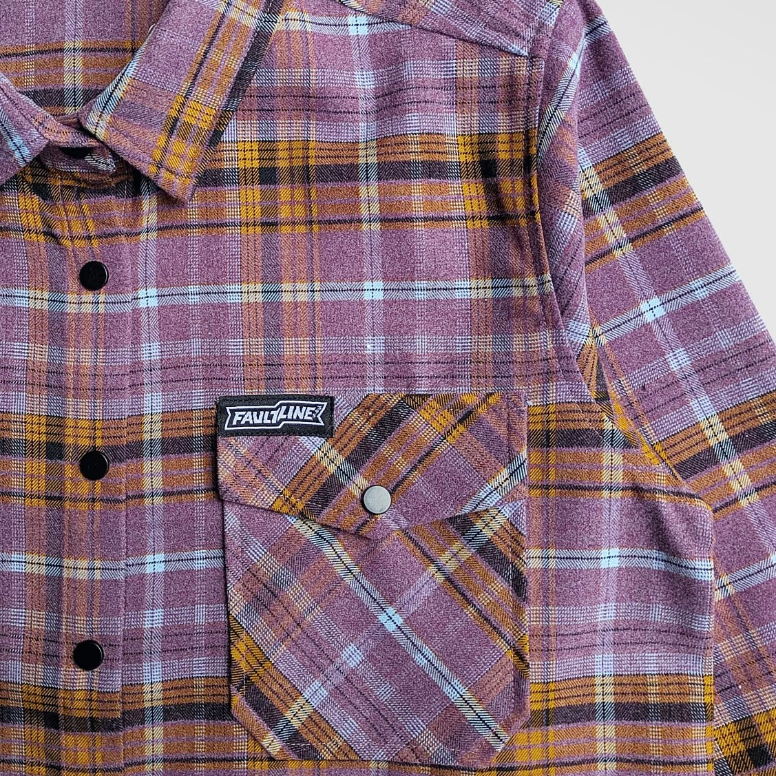 FaultLine395 Women's Highland Tech Flannel - Lilac/Gold/Black