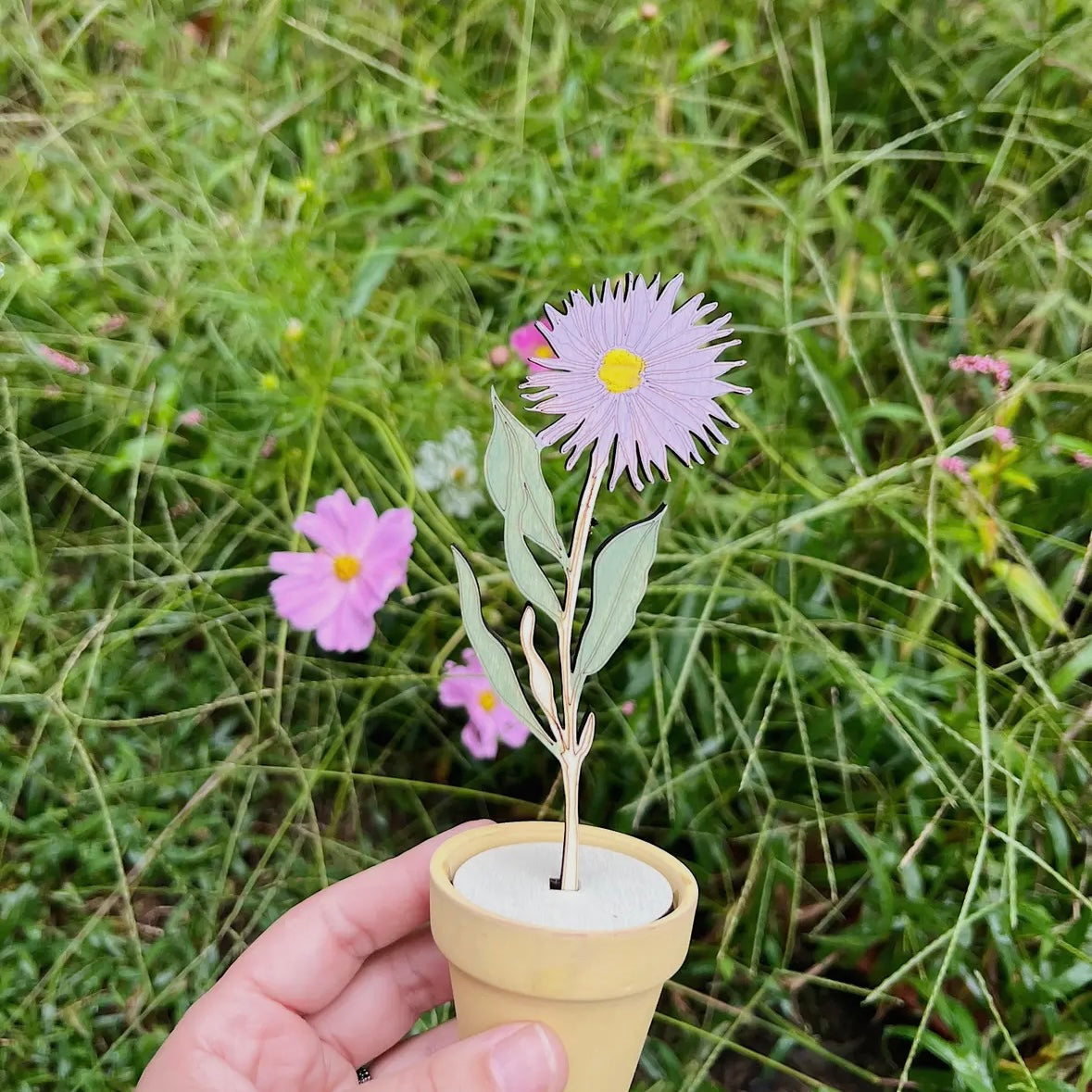 Hand Painted Wooden Flower