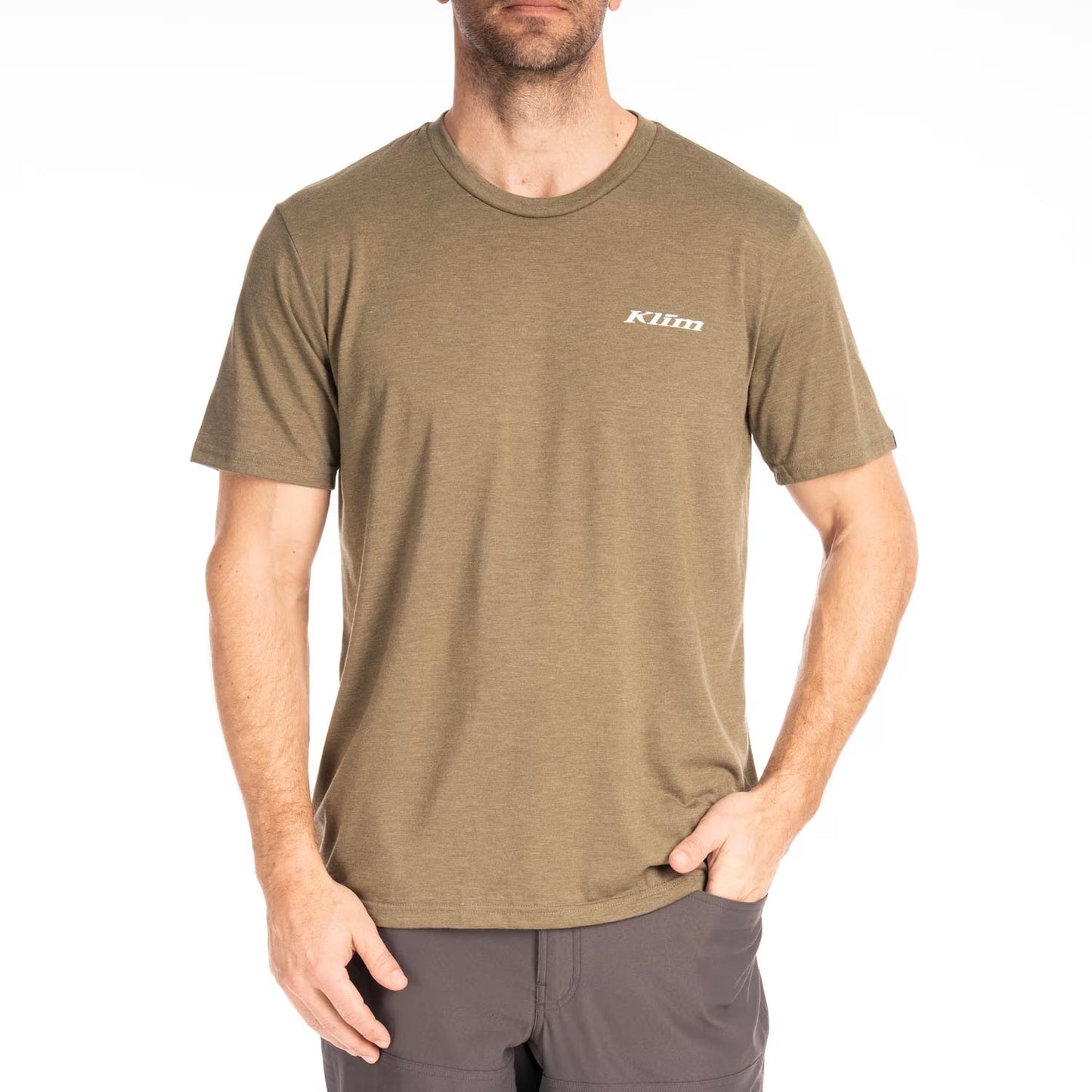 KLIM Hawley Tri-blend Tee - Military Green Frost - Russet Orange