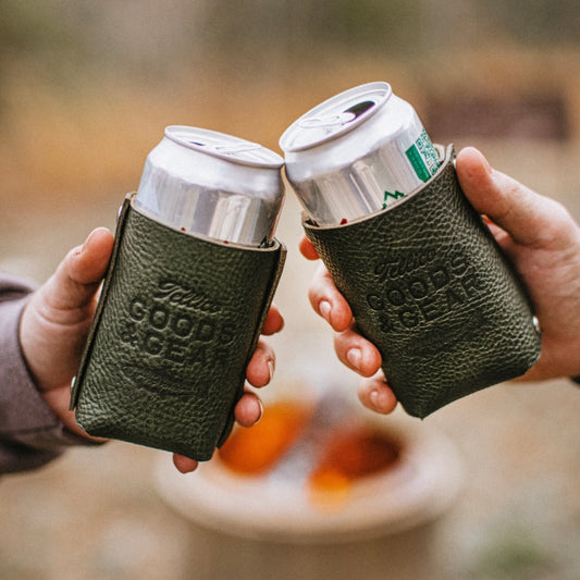 Hand Stamped Leather Koozie