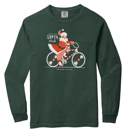 Cycling Santa Long Sleeve T Shirt