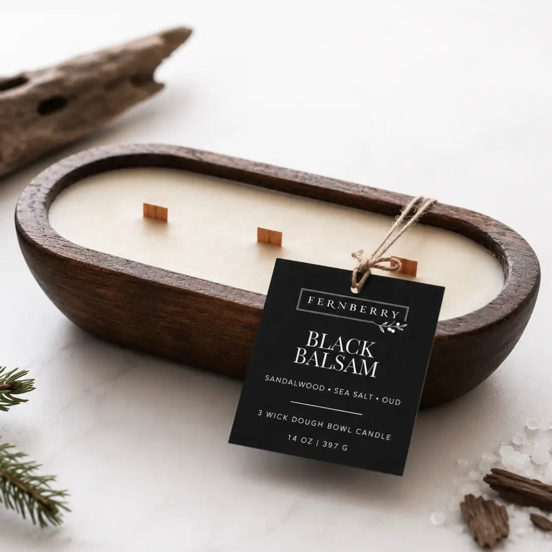 Fernberry 14 oz Three-Wick Dough Bowl Candle