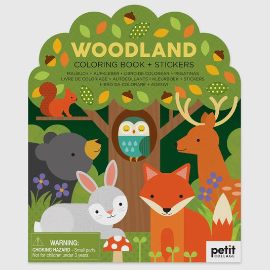 Coloring Book with Stickers: Woodland