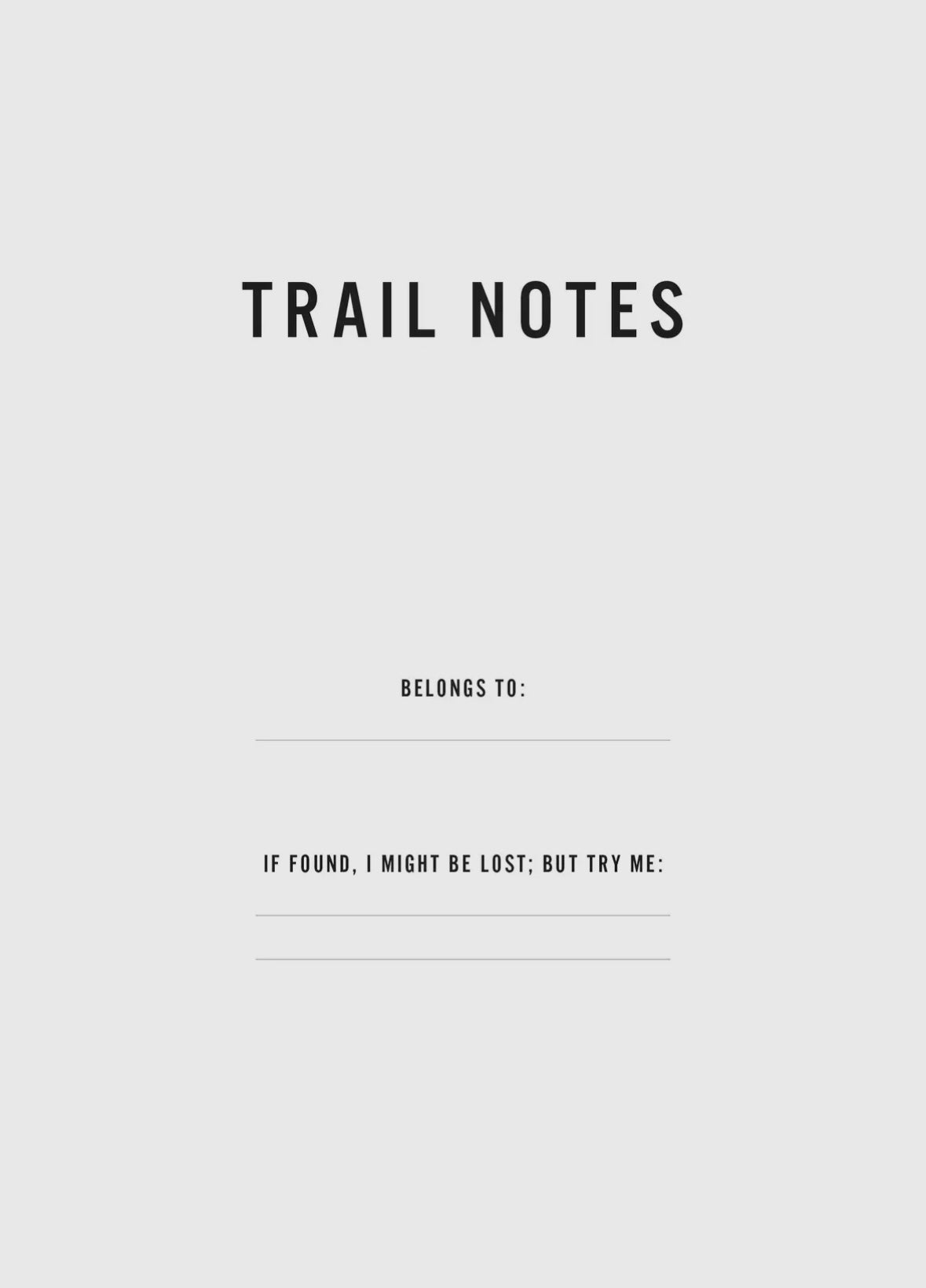 Trail Notes