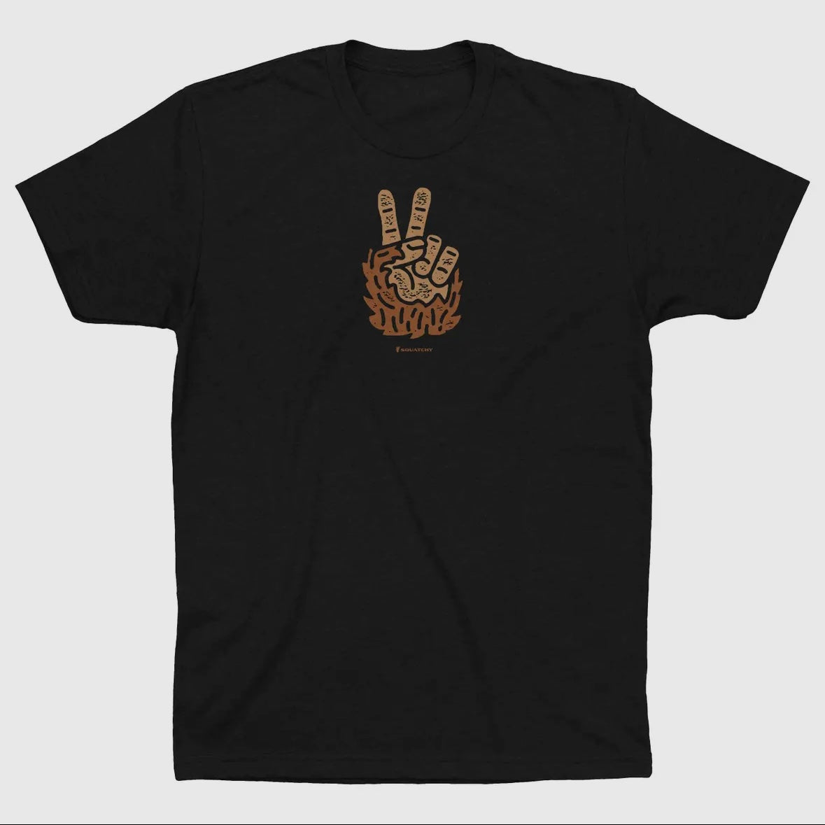 Squatchy Bigfoot Peace Graphic T Shirt | Sasquatch Says Peace