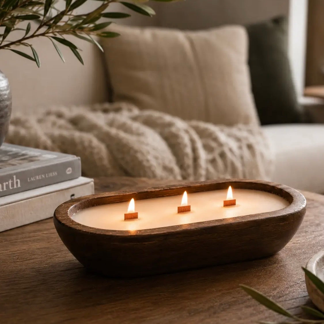 Fernberry 14 oz Three-Wick Dough Bowl Candle