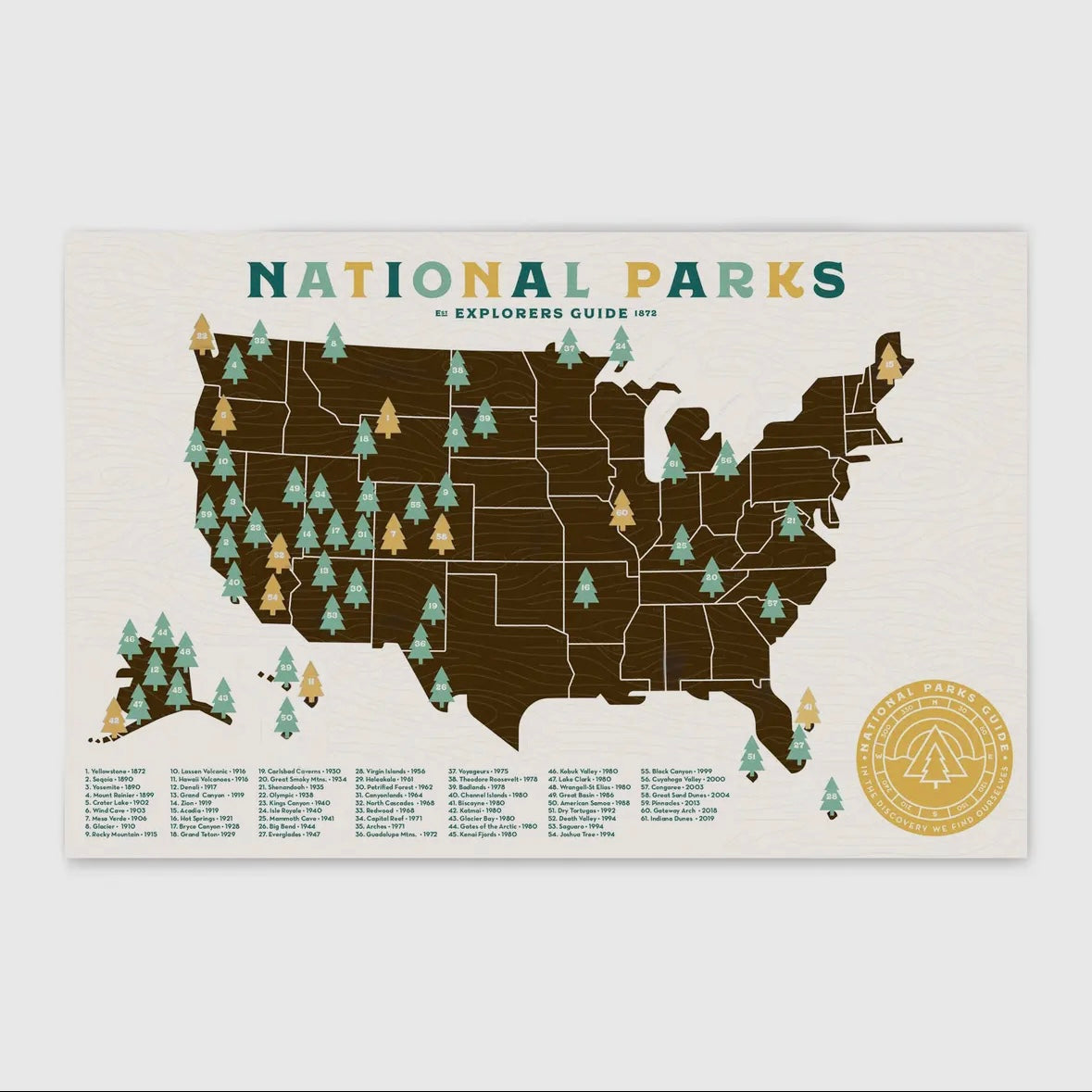 11" X 17" USA National Park Giclee Print