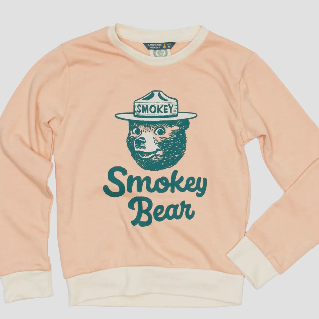 The Landmark Project Smokey Signature Youth Crewneck Sweatshirt in Peach Blossom