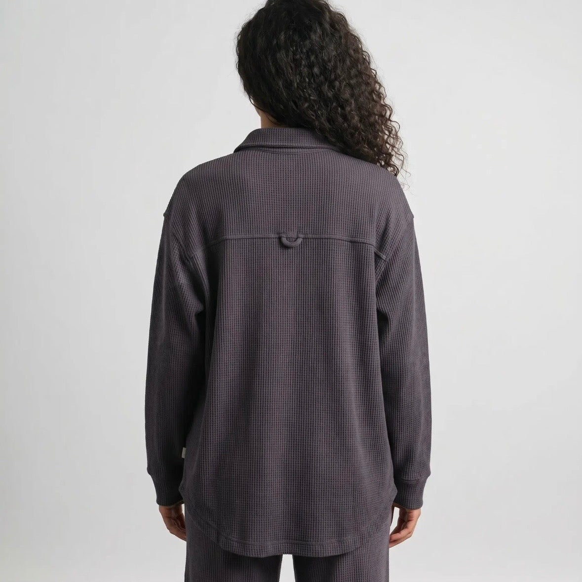 LIV Outdoor Kigo Heavy Waffle Shacket in  Charcoal